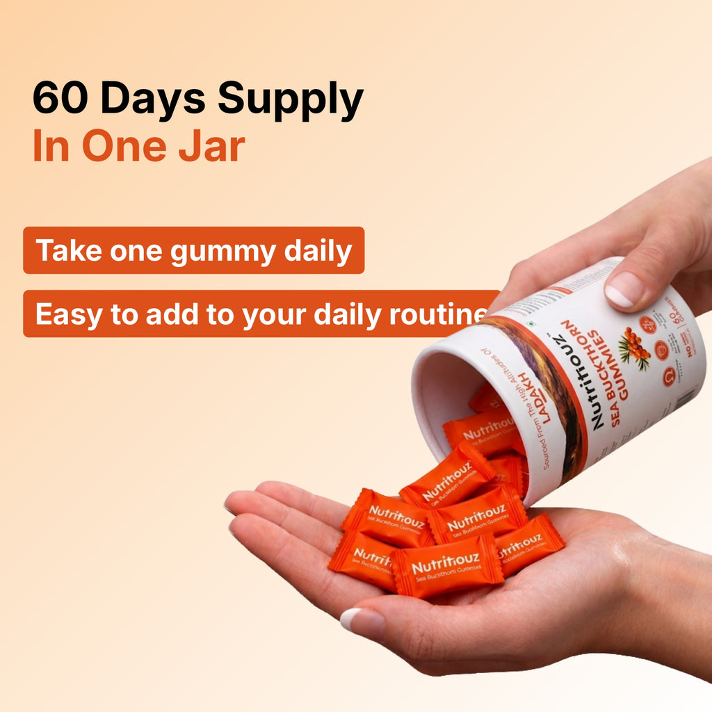 Nutritiouz Sea Buckthorn Gummies – 60-Day Value Pack