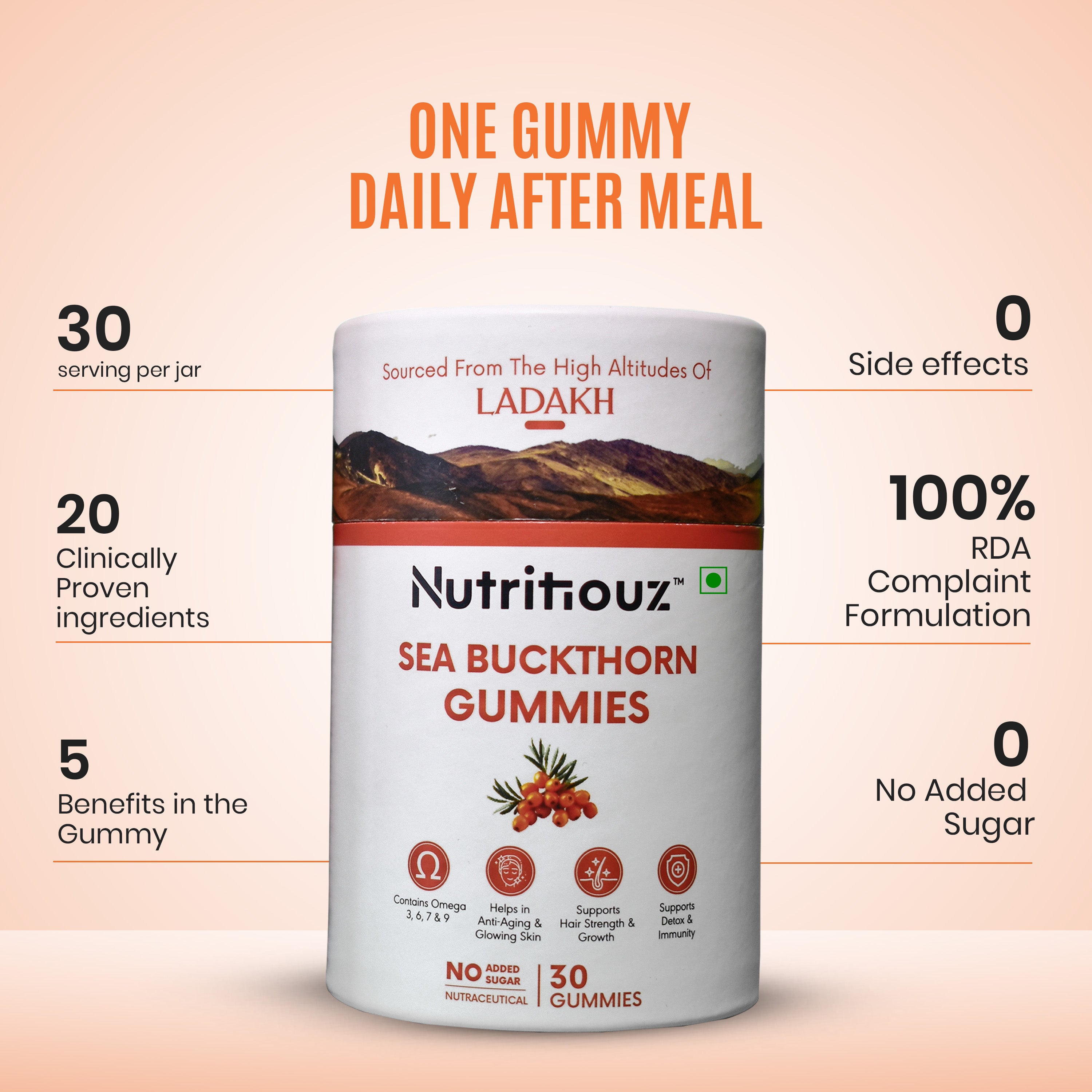 Seabuckthorn Gummies (30 Gummies) Pack of 3