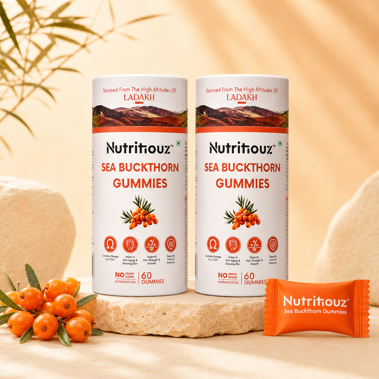 Nutritiouz Sea Buckthorn Gummies – 60-Day Value Pack