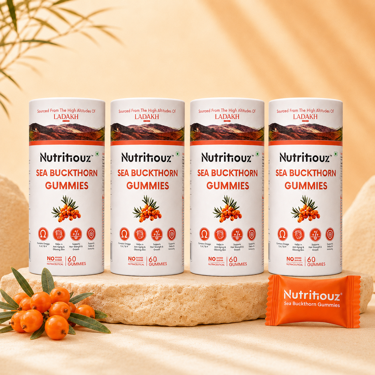 Nutritiouz Sea Buckthorn Gummies – 60-Day Value Pack