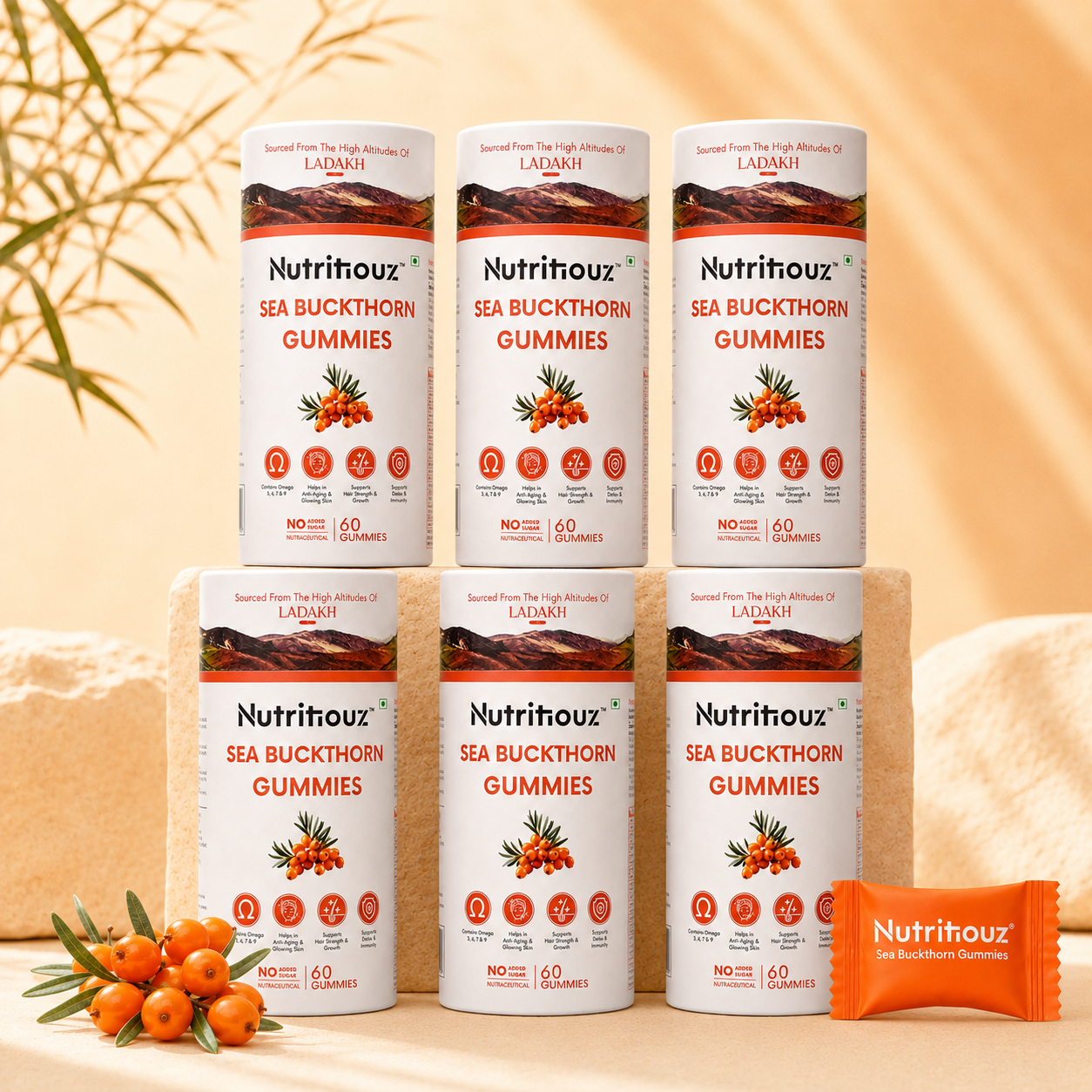 Nutritiouz Sea Buckthorn Gummies – 60-Day Value Pack