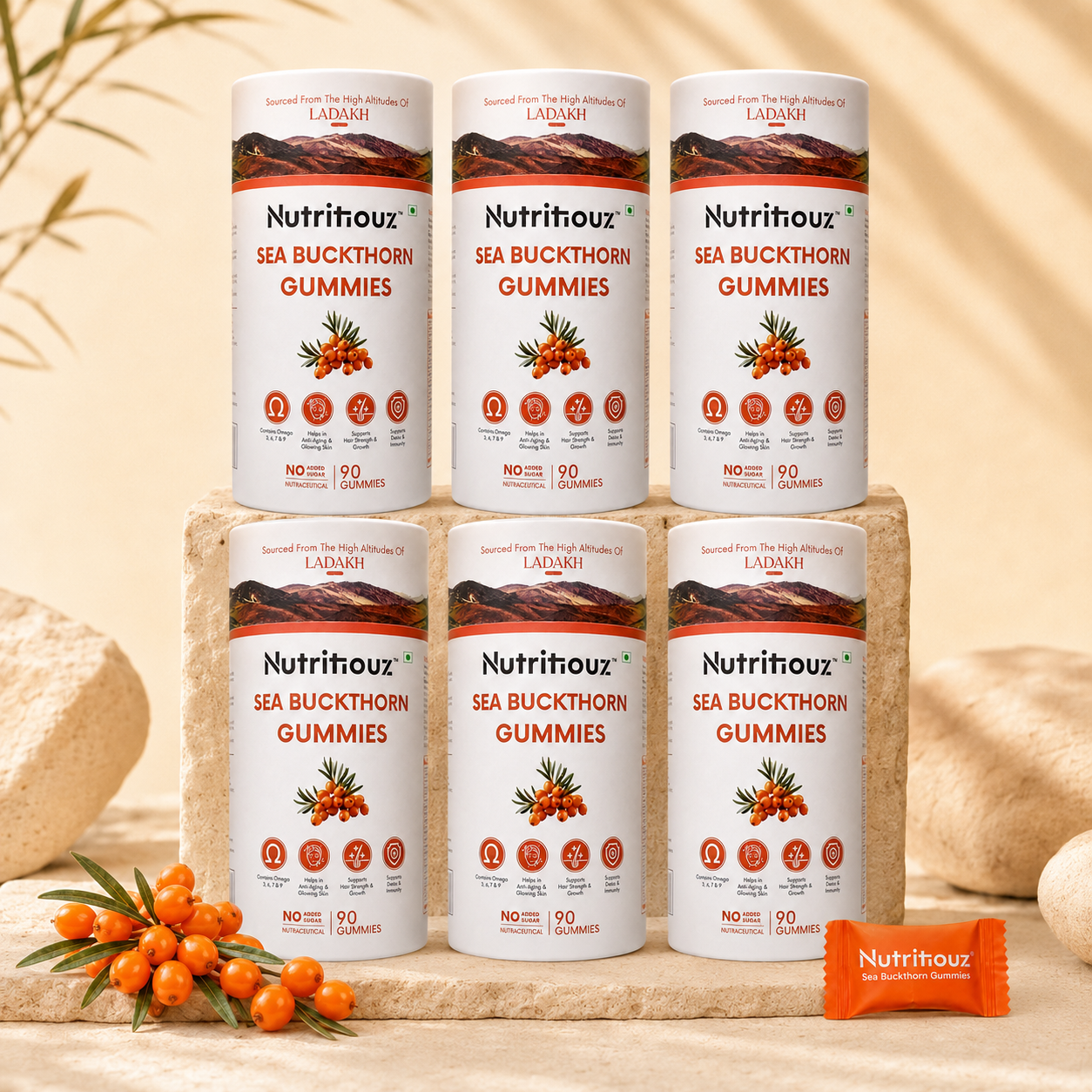 Nutritiouz Sea Buckthorn Gummies – 90-Day Transformation Pack