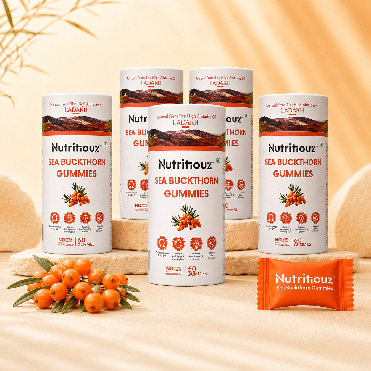 Nutritiouz Sea Buckthorn Gummies – 60-Day Value Pack